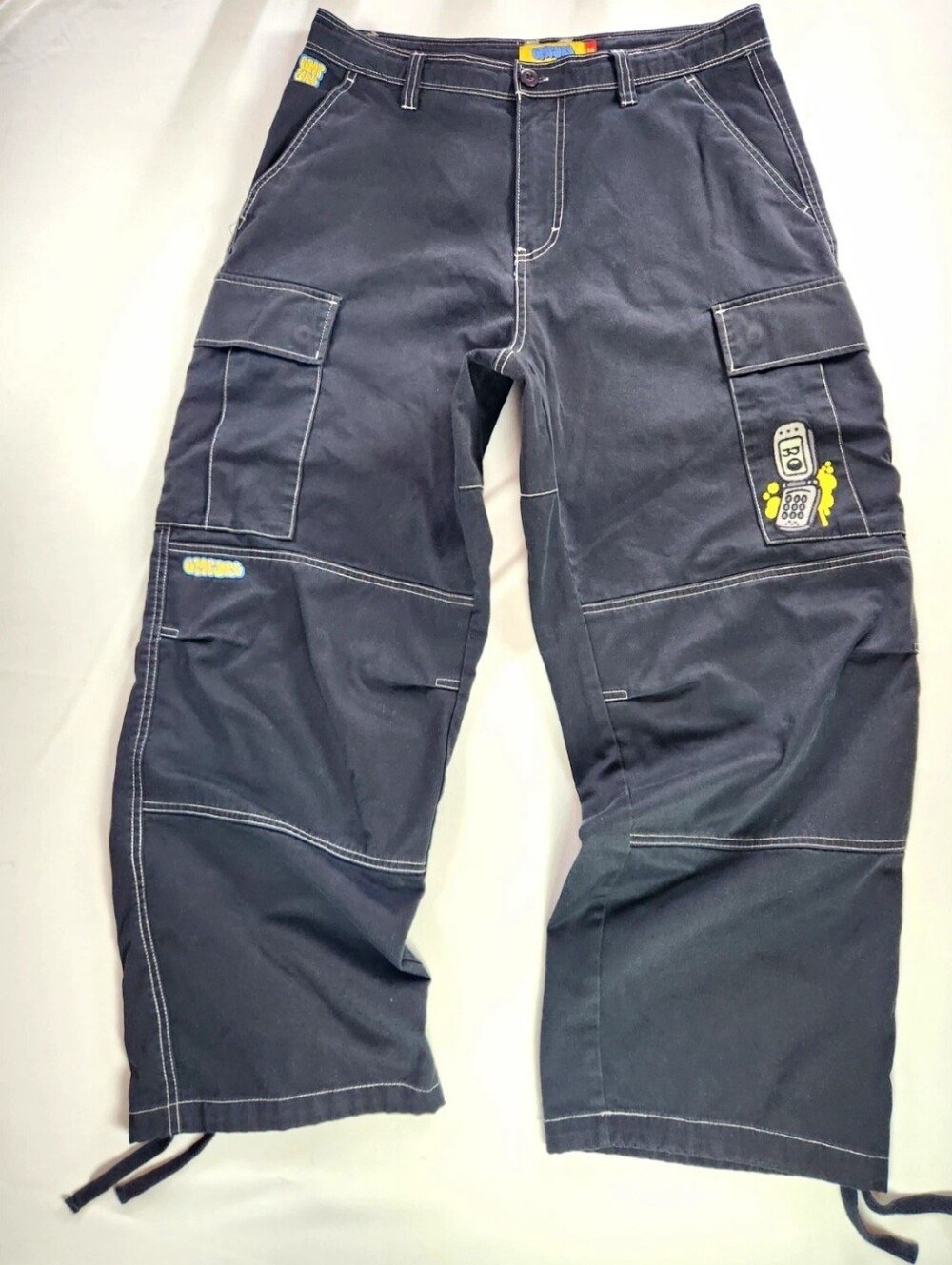 Empyre Black Cargo Pants with Yellow Logo Accents